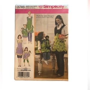 Simplicity 3746 Apron Pattern -Size A All Sizes - Uncut